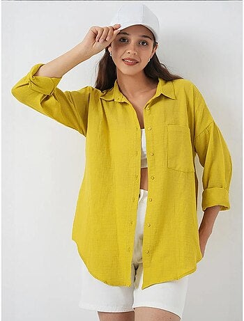 Chemise boutonnée surdimensionnée à manches longues bdart