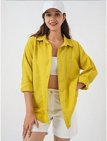 Chemise boutonnée surdimensionnée à manches longues bdart