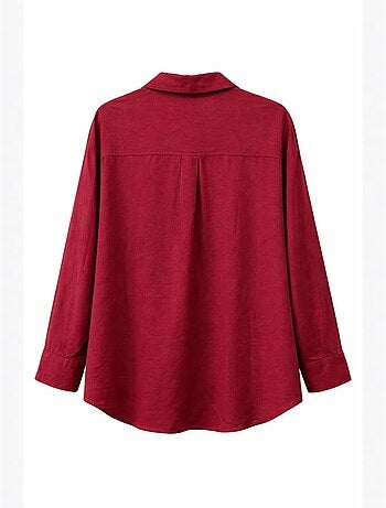 Chemise boutonnée surdimensionnée en lin mélangé avec poche mixray