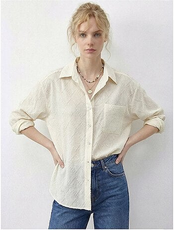 Chemise boutonnée texturée à coupe décontractée lucci