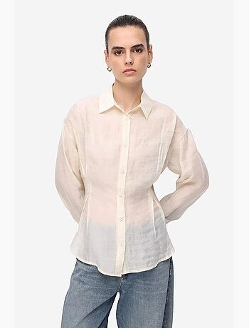 Chemise boutonnée texturée ajustée mixray