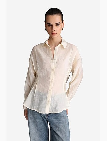 Chemise boutonnée texturée ajustée mixray