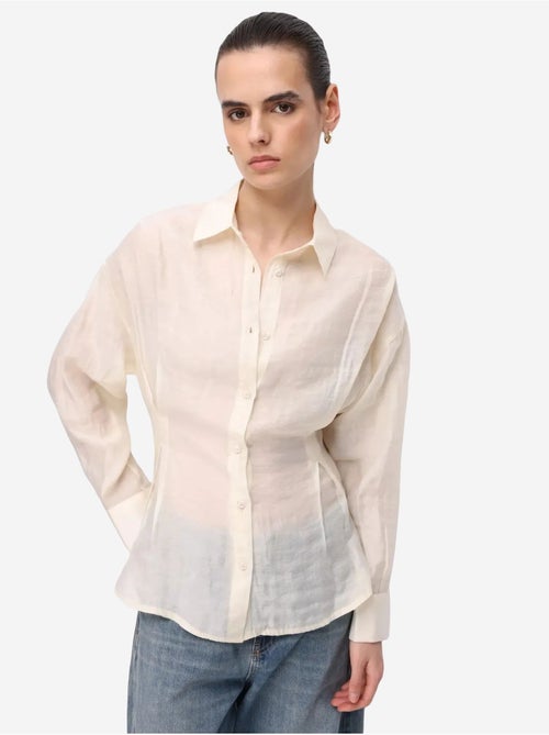 Chemise boutonnée texturée ajustée mixray - Kiabi Chemise boutonnée texturée ajustée mixray - Kiabi