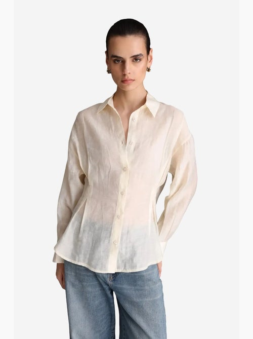 Chemise boutonnée texturée ajustée mixray - Kiabi Chemise boutonnée texturée ajustée mixray - Kiabi