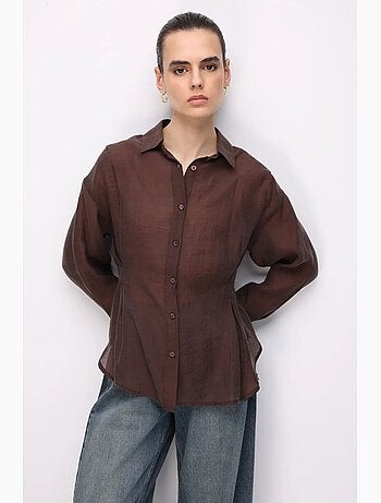 Chemise boutonnée texturée ajustée mixray