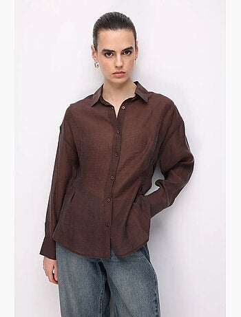 Chemise boutonnée texturée ajustée mixray