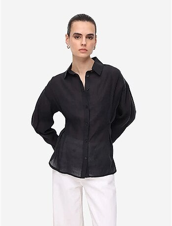 Chemise boutonnée texturée ajustée mixray