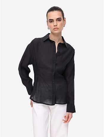 Chemise boutonnée texturée ajustée mixray