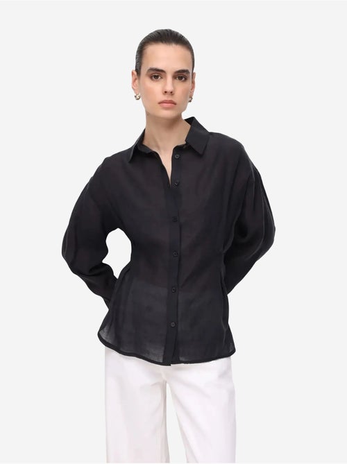 Chemise boutonnée texturée ajustée mixray - Kiabi Chemise boutonnée texturée ajustée mixray - Kiabi