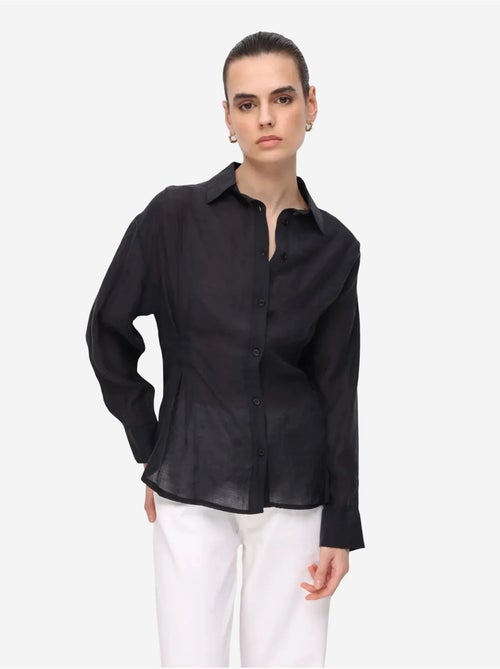 Chemise boutonnée texturée ajustée mixray - Kiabi Chemise boutonnée texturée ajustée mixray - Kiabi