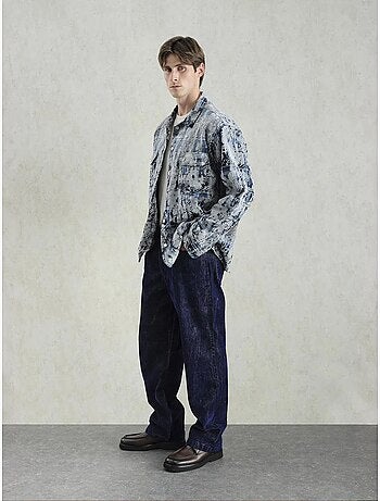 Chemise boutonnée texturée avec poche giesto