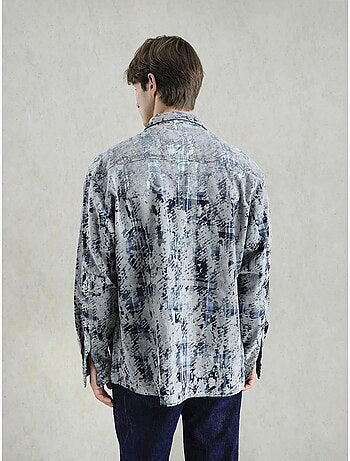 Chemise boutonnée texturée avec poche giesto
