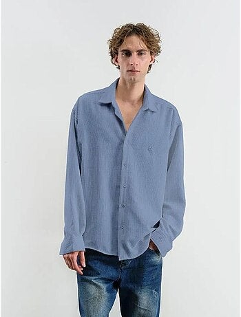 Chemise boutonnée texturée oversize giesto
