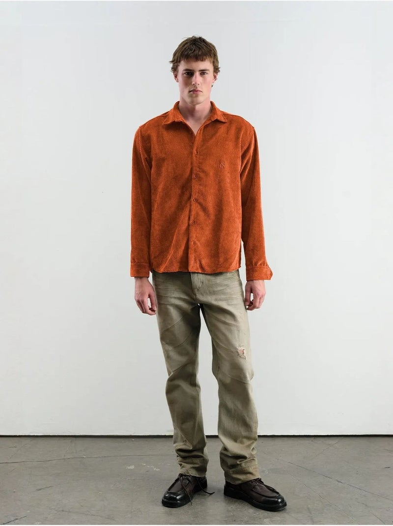 Chemise boutonnée texturée oversize giesto Orange mandarine - Kiabi