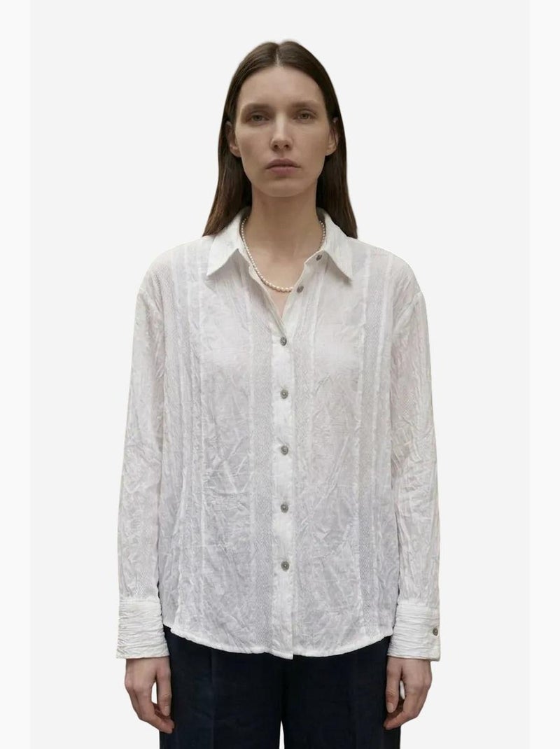 Chemise boutonnée texturée tissée my fashion Blanc - Kiabi