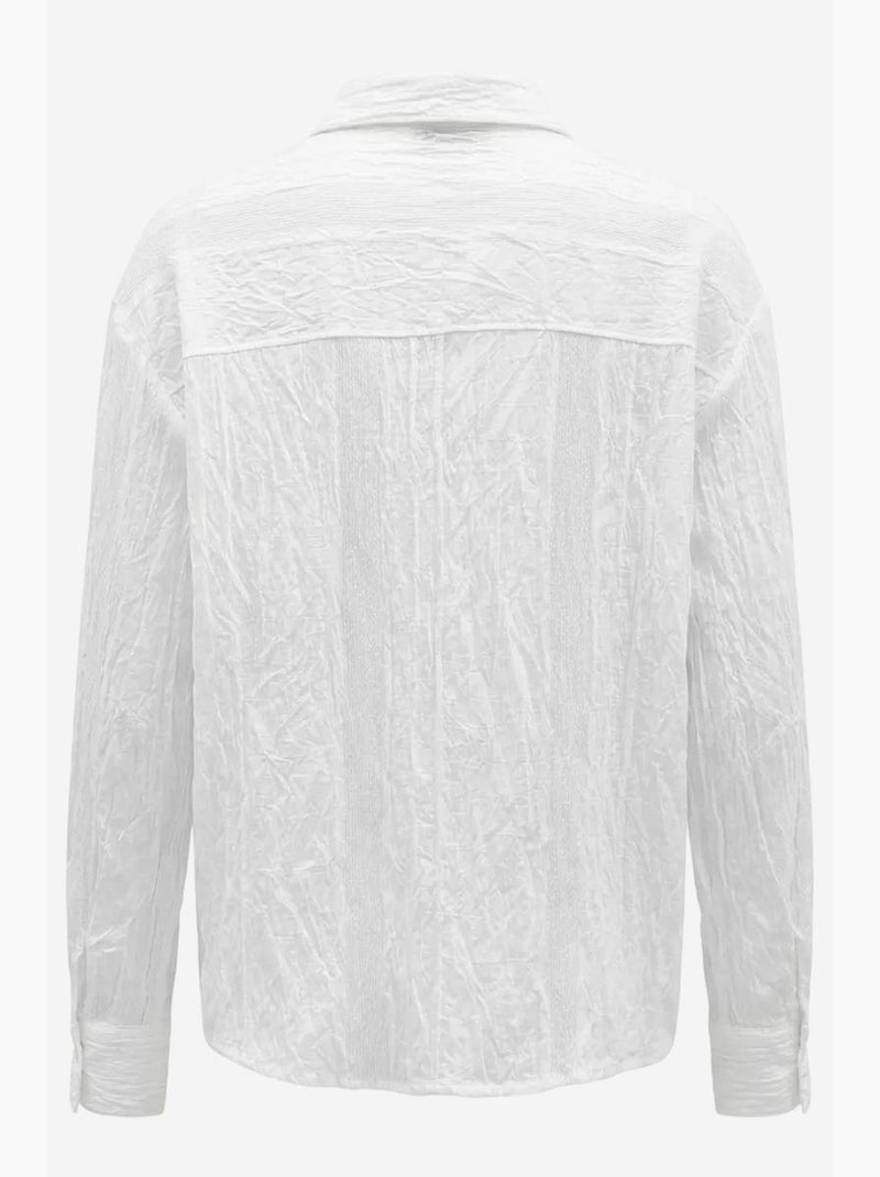 Chemise boutonnée texturée tissée my fashion Blanc - Kiabi