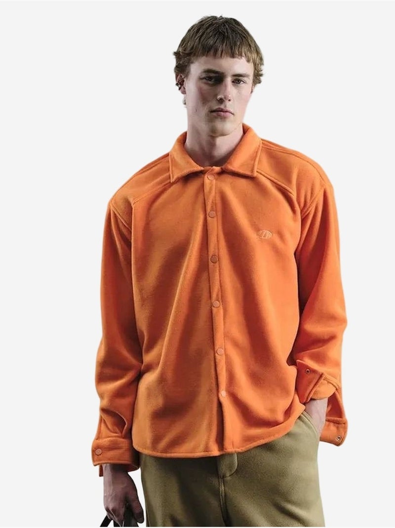 Chemise boutonnée tissée texturée giesto Orange mandarine - Kiabi