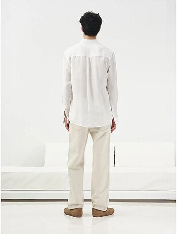 Chemise boutonnée unie en tencel giesto