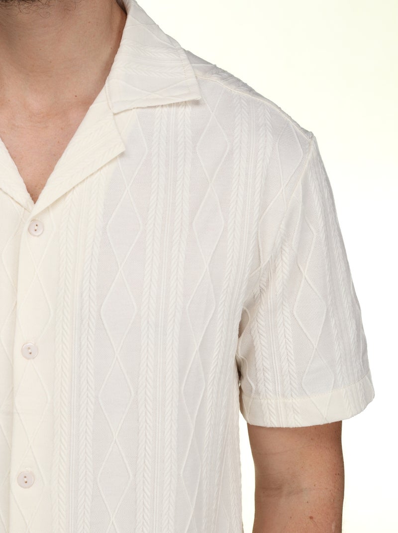 Chemise brodée - Frilivin Crème - Kiabi