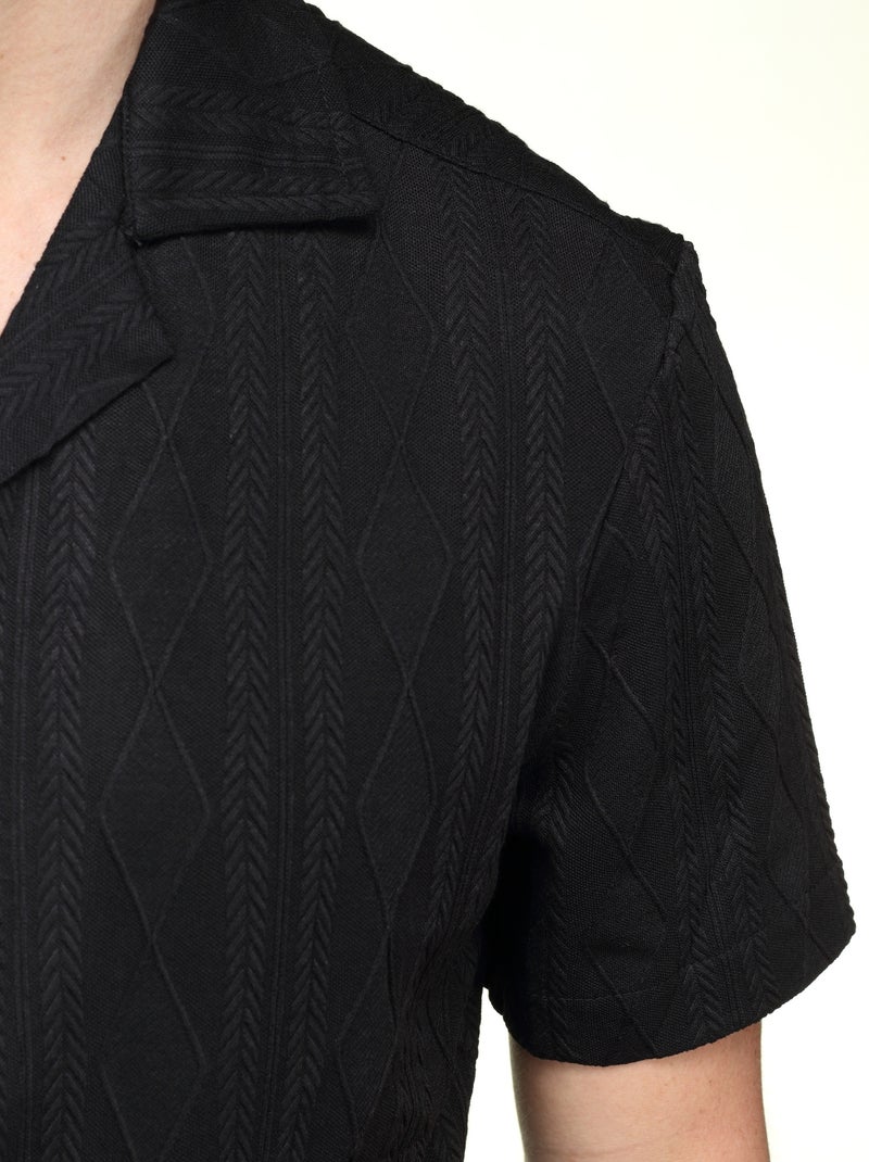 Chemise brodée - Frilivin Noir - Kiabi