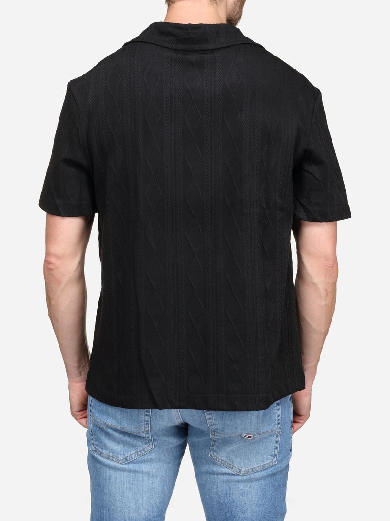 Chemise brodée - Frilivin Noir - Kiabi