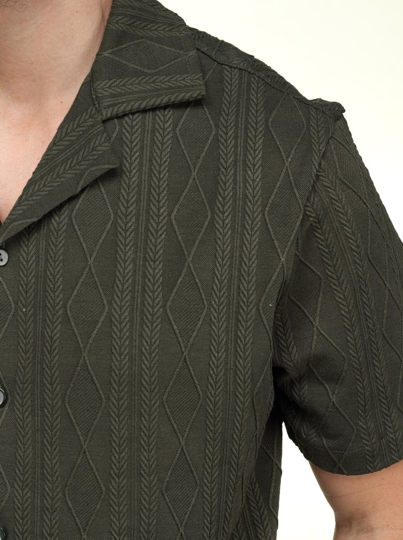 Chemise brodée - Frilivin Vert foncé - Kiabi