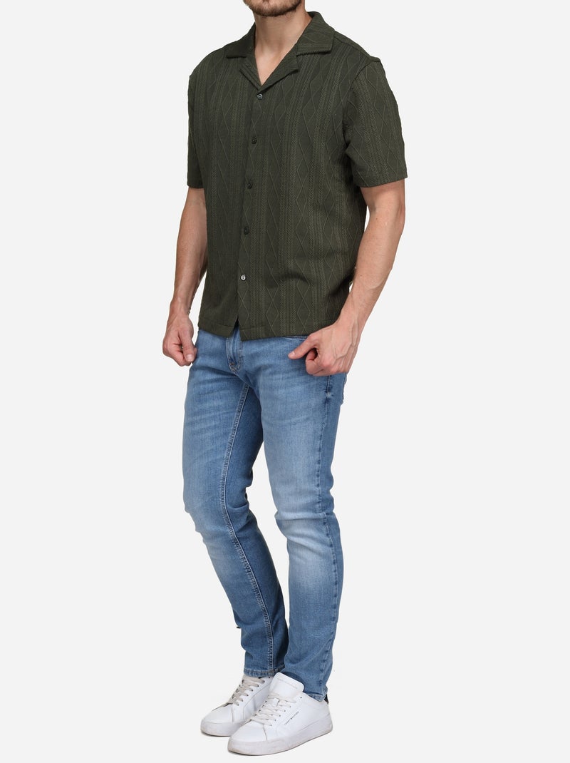 Chemise brodée - Frilivin Vert foncé - Kiabi