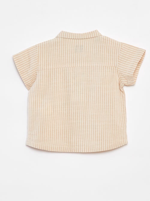 Chemise brodée à manches courtes - Kiabi