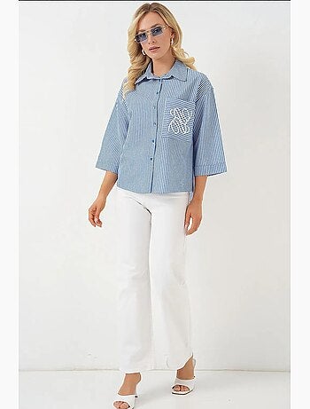 Chemise brodée à poche unique bdart