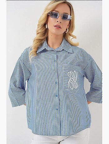 Chemise brodée à poche unique bdart