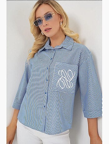 Chemise brodée à poche unique bdart