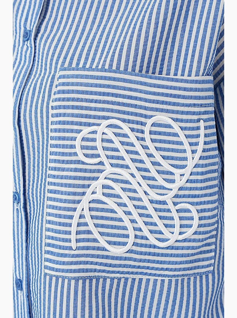 Chemise brodée à poche unique bdart Bleu marine - Kiabi