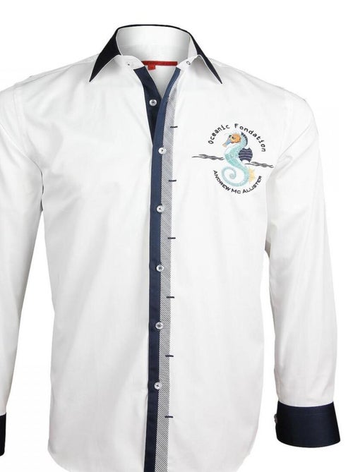 Chemise brodée BLUE WORLD - Kiabi