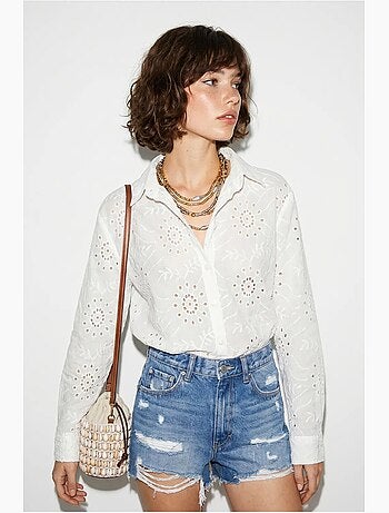Chemise brodée coupe décontractée lucci