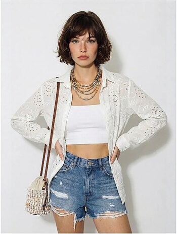 Chemise brodée coupe décontractée lucci