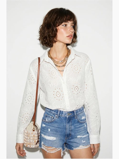 Chemise brodée coupe décontractée lucci - Kiabi Chemise brodée coupe décontractée lucci - Kiabi