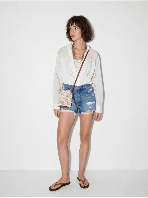 Chemise brodée coupe décontractée lucci - Kiabi Chemise brodée coupe décontractée lucci - Kiabi