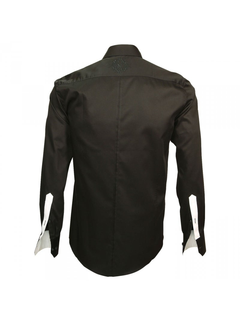 Chemise brodée ETNICA Noir - Kiabi