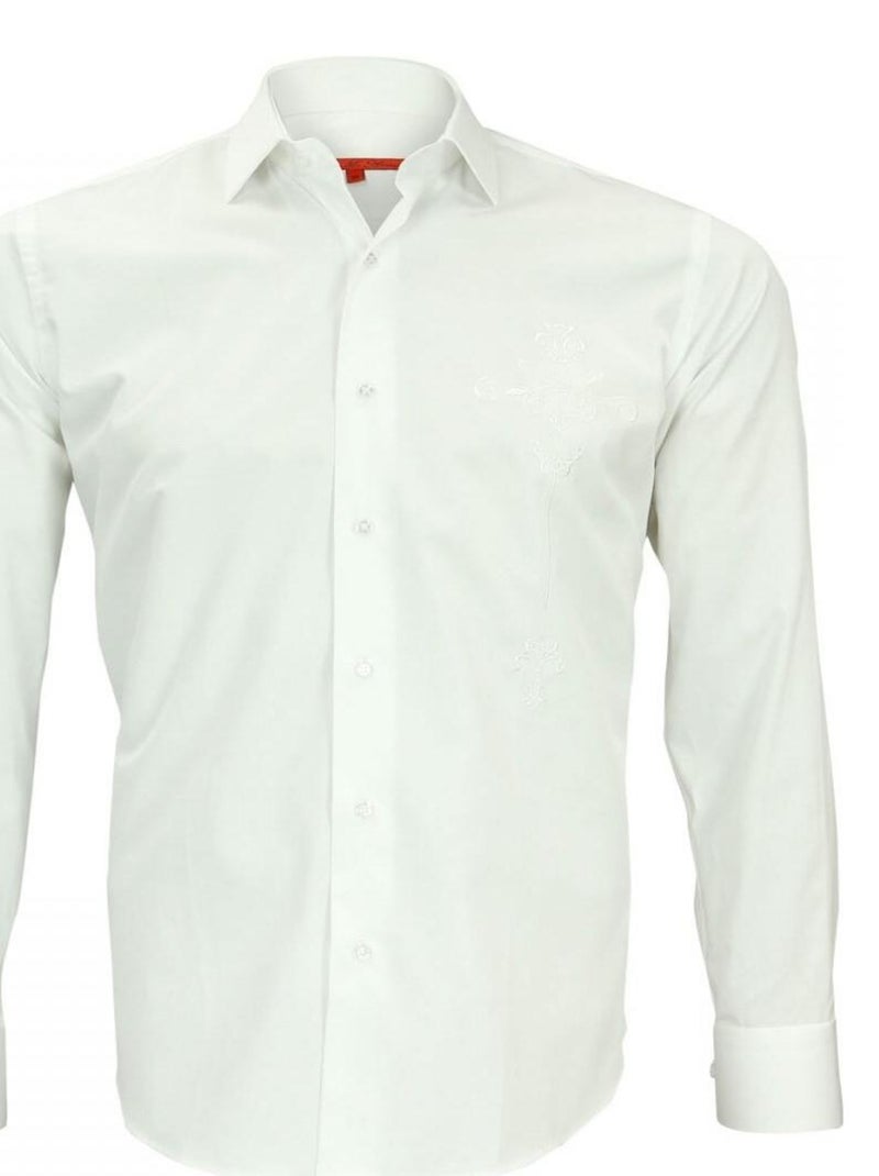 Chemise brodée LEEDS Blanc - Kiabi