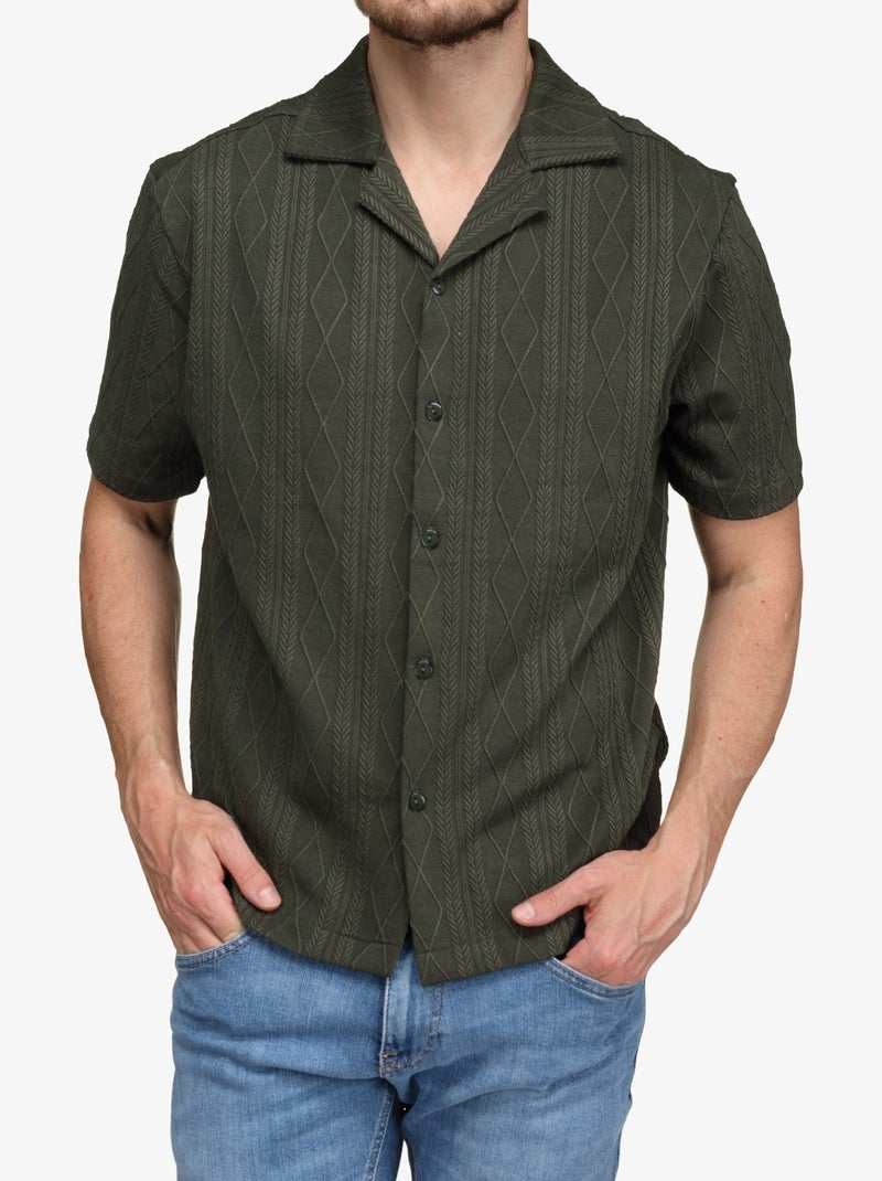 Chemise brodée Vert foncé - Kiabi