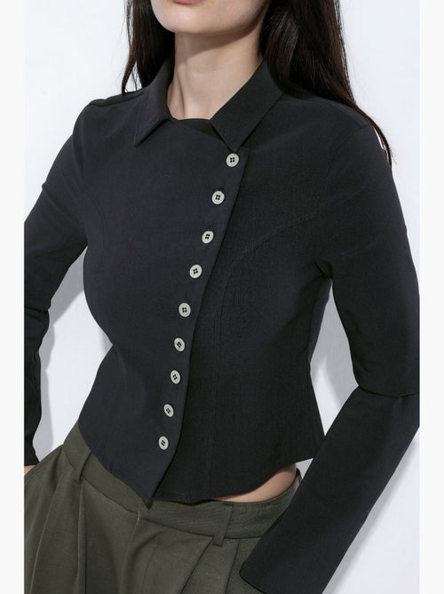 Chemise cache-cœur boutonnée hiccup - Kiabi Chemise cache-cœur boutonnée hiccup - Kiabi