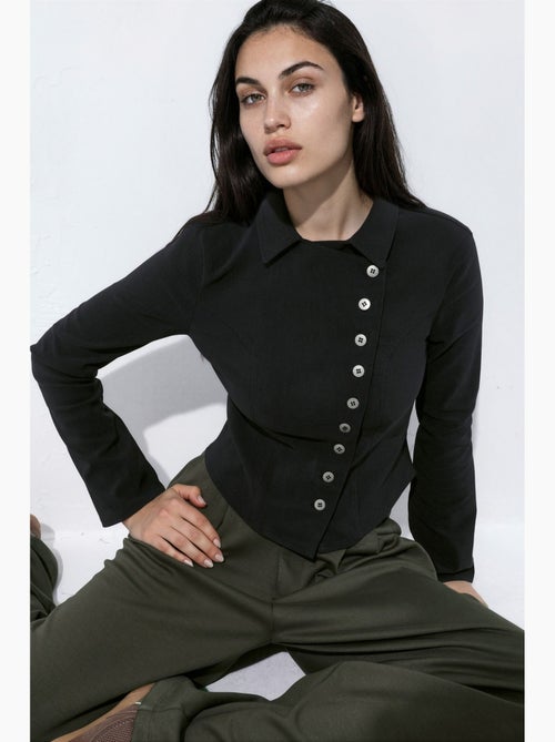 Chemise cache-cœur boutonnée hiccup - Kiabi Chemise cache-cœur boutonnée hiccup - Kiabi