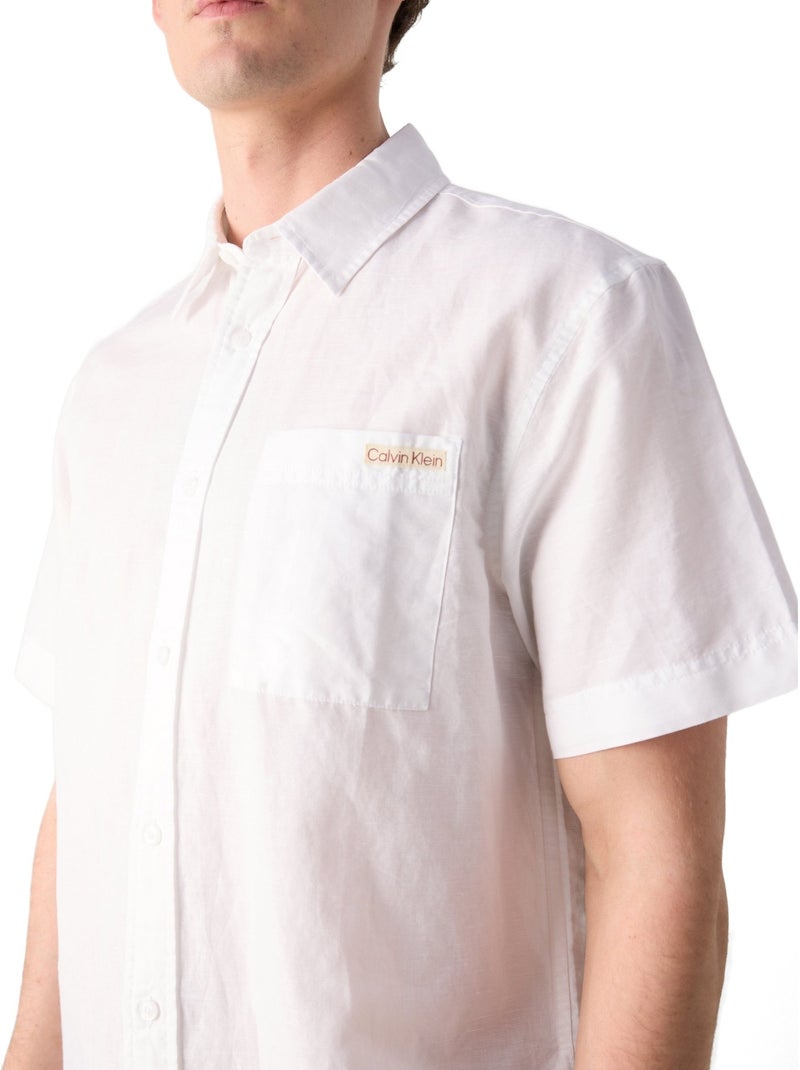 Chemise Calvin Klein manches courtes Blanc - Kiabi