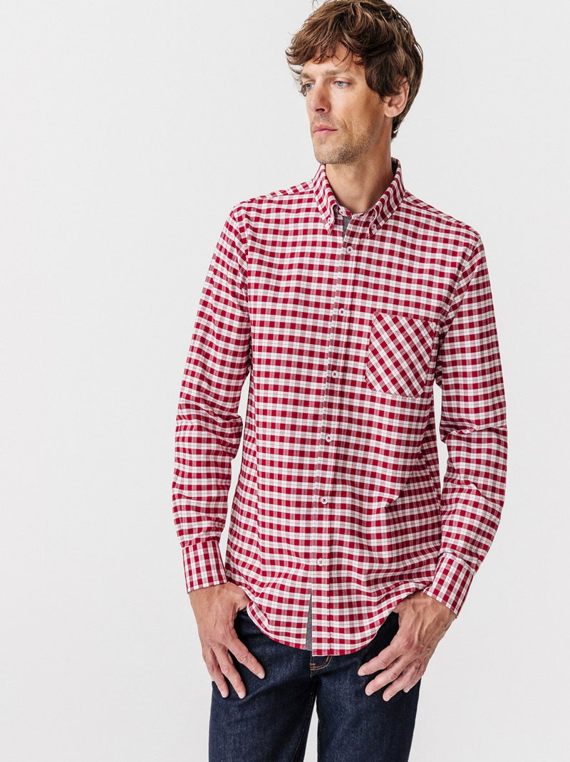 Chemise carreaux - Damart Rouge - Kiabi