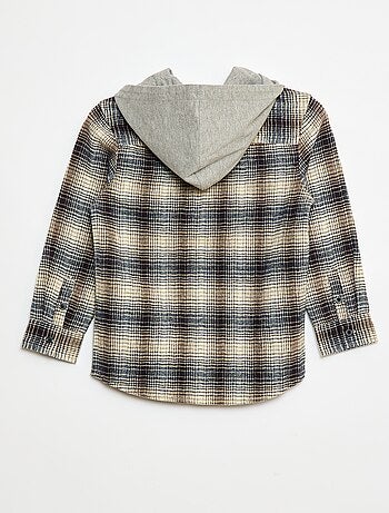 Chemise carreaux à capuche