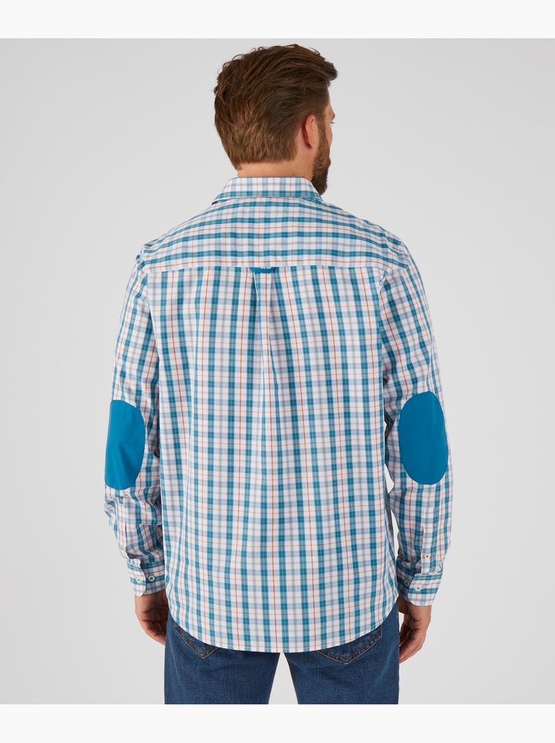 Chemise carreaux à coudières - damart Bleu pétrole - Kiabi