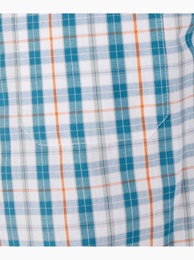 Chemise carreaux à coudières - damart Bleu pétrole - Kiabi