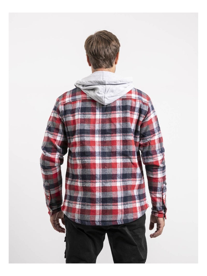 Chemise carreaux avec capuche TARZAC Rouge - Kiabi