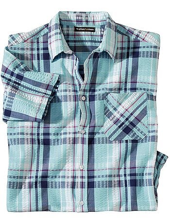Chemise ? Carreaux Effet Gaufr? Cyclades - ATLAS FOR MEN