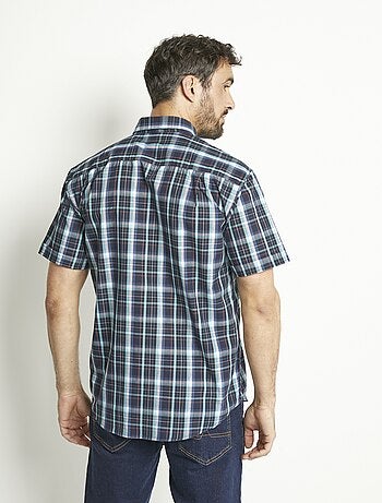 Chemise carreaux manches courtes polycoton - Afibel